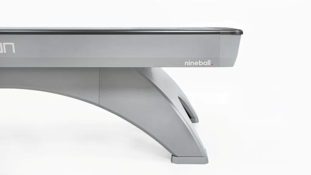 Rasson Ox II pool table in Silver Fluorocarbon - leg detail