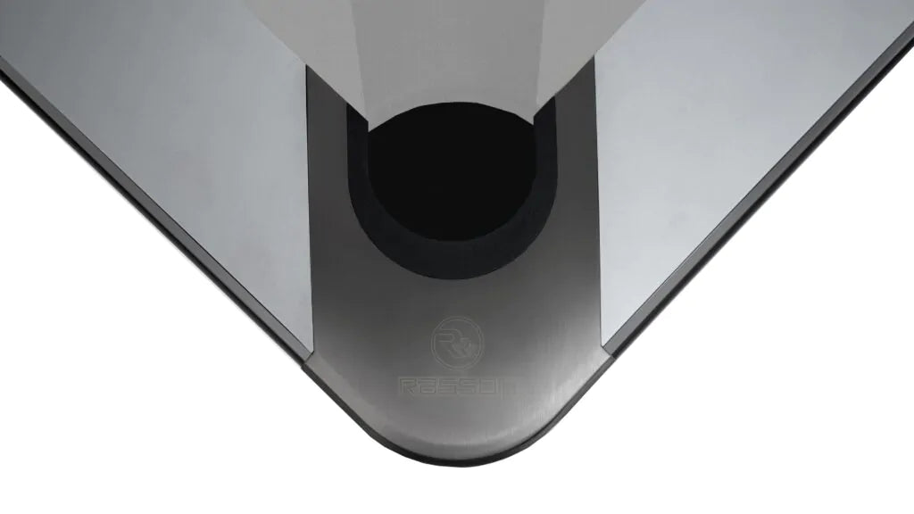 Rasson Ox II pool table in Silver Fluorocarbon - pocket detail