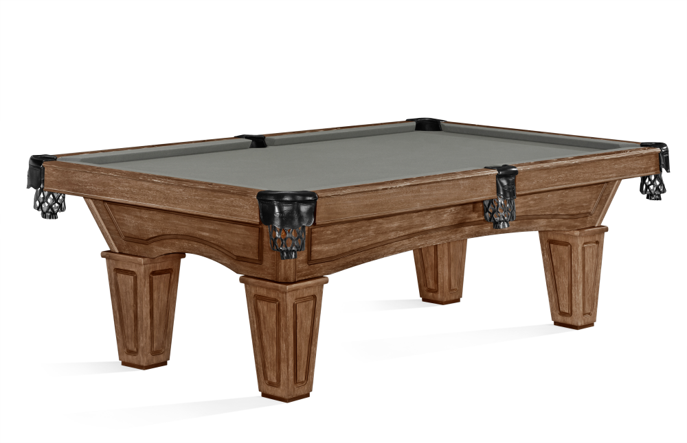 Allenton 7' Pool Table with Tapered Leg — Rustic Dark Brown finish