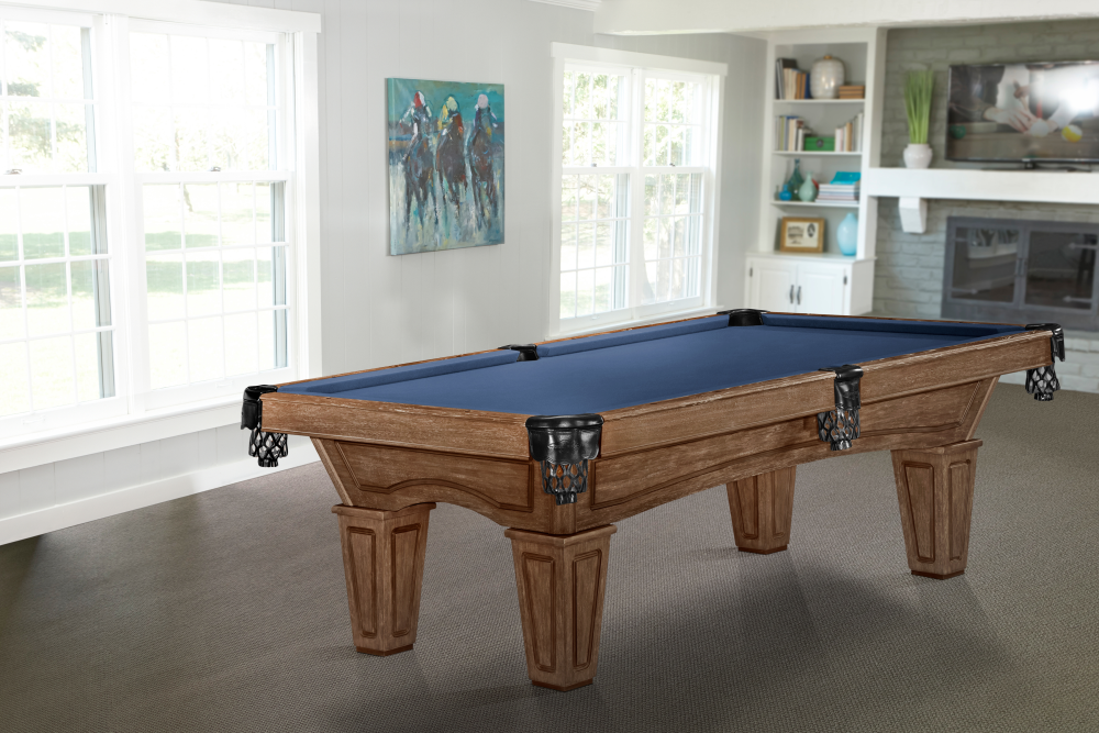 Allenton 8' Pool Table with Tapered Leg — Rustic Dark Brown finish