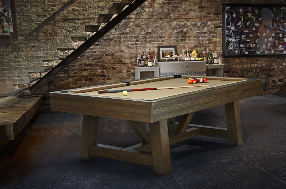 Botanic 8' Pool Table — Rustic Dark Brown finish