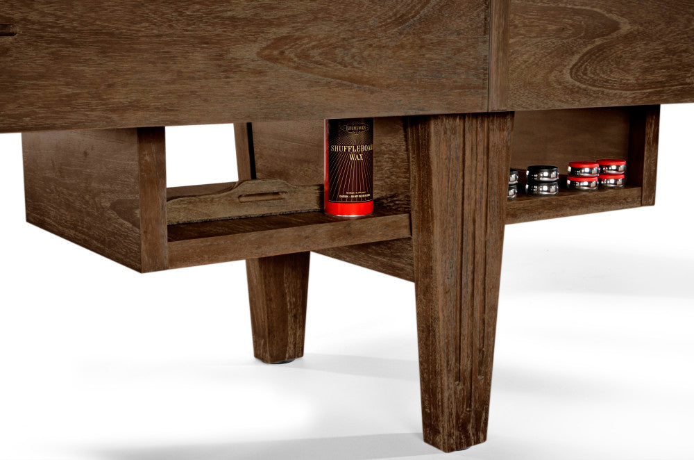 Andover II 12' Shuffleboard Table in Rustic Dark Brown finish