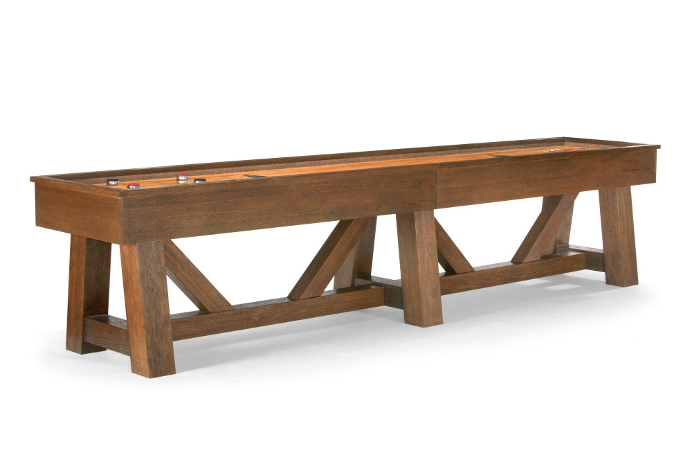 Botanic 12' Shuffleboard Table in Rustic Dark Brown finish