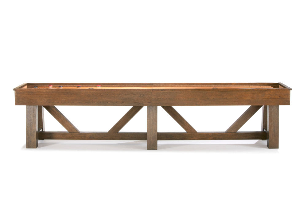 Botanic 12' Shuffleboard Table in Rustic Dark Brown finish