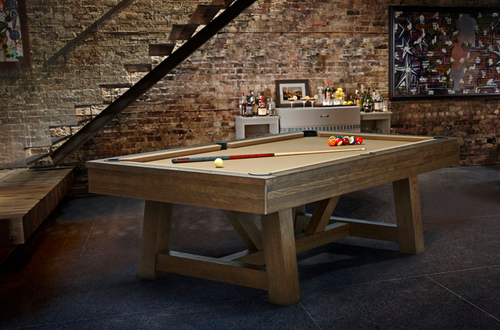 Botanic 7' Pool Table — Rustic Dark Brown finish