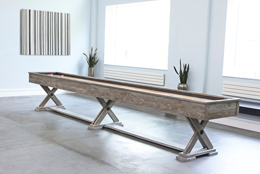 Brixton 14' Shuffleboard Table in Driftwood finish