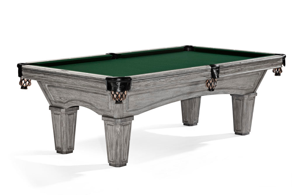 Glenwood 8' Pool Table with Tapered Leg — Rustic Grey finish