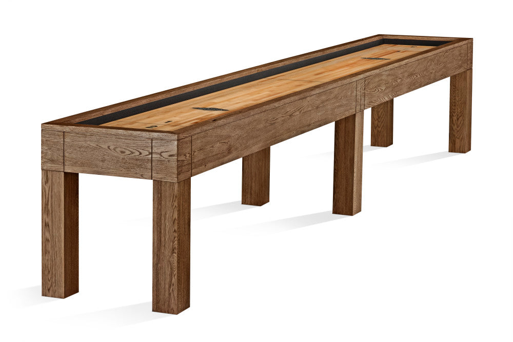 Sanibel 14' Shuffleboard Table in Rustic Dark Brown finish