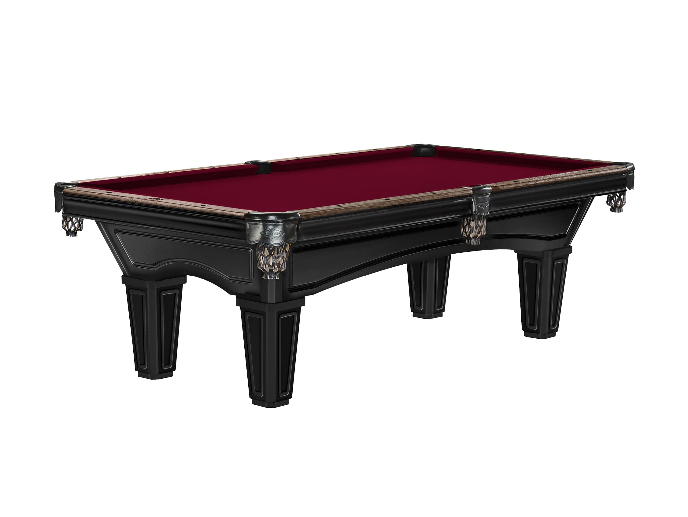 Brunswick Glenwood with Tapered Leg — Black finish with Merlot cloth