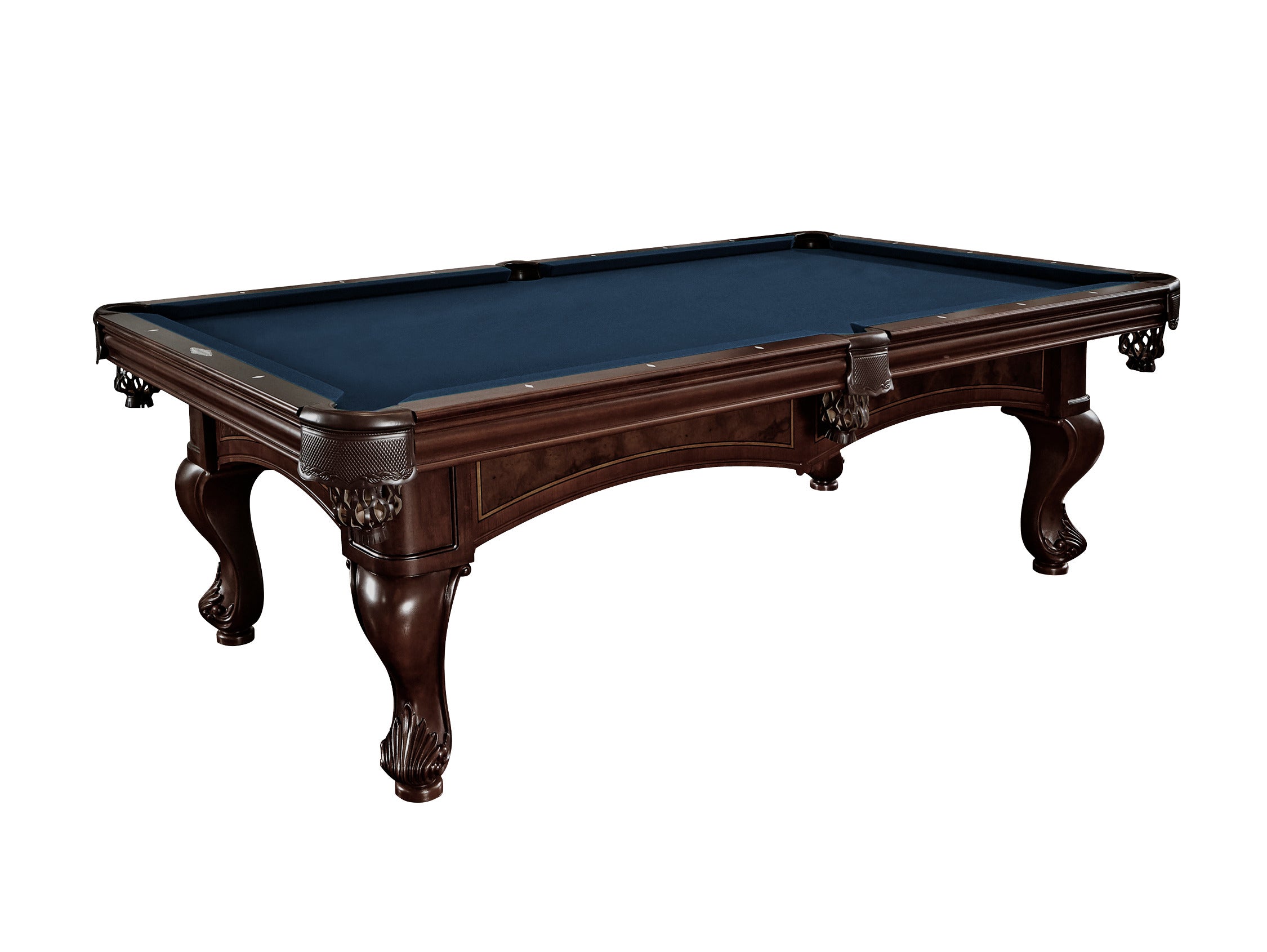 Brunswick Santini — Dark Walnut finish with Slate Blue cloth